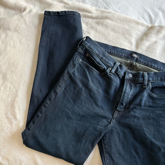 Express Slim Straight Hyper Stretch Dark Blue Denim Jeans 32 x 32 - Picture 13 of 16